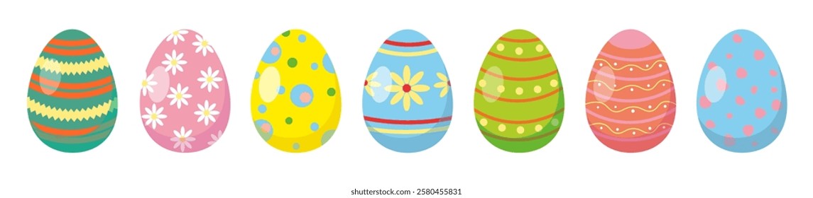 Set of colorful Easter eggs