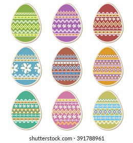 Set of colorful Easter eggs.
