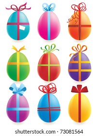 set of colorful Easter eggs