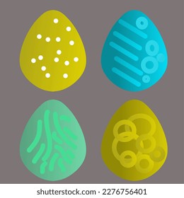 Set Of Colorful Easter Eggs design. Easter design element 