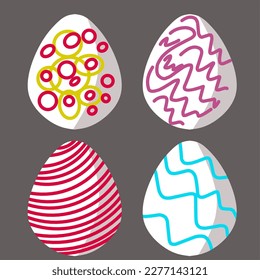 Set Of Colorful Easter Eggs design. Easter design element 