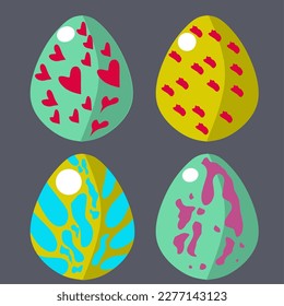 Set Of Colorful Easter Eggs design. Easter design element 