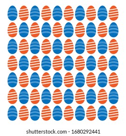 Conjunto de coloridos huevos de Pascua aislados en fondo blanco. Juego de huevos pintados de Pascua para fiestas, celebración, tarjetas de felicitación y decoración para Pascua.