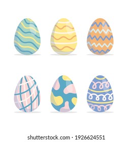 Set of colorful Easter eggs isolated on white background