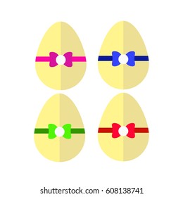 Set of colorful Easter eggs. Templates in a shape of an egg. Vector illustration