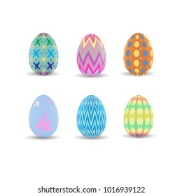 Set of colorful easter eggs., vector illustration