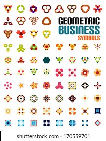 Set of colorful editable business symbols | business concepts | geometric shapes | decoration | techno icons