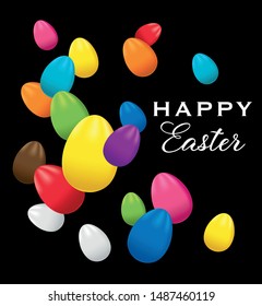 Set of colorful eggs with gradient effect, vector illustration - Vector