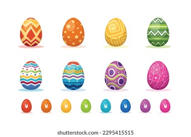 A set of colorful eggs. Isolated Vector Illustration