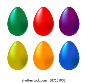 Set of colorful eggs. Vector illustration