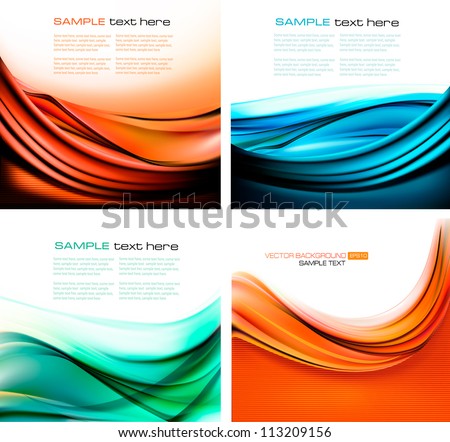 Set of colorful elegant abstract backgrounds. Vector illustration.