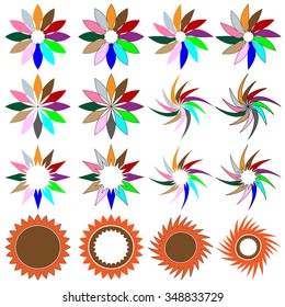 Set of colorful elements for decoration