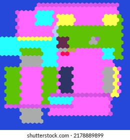 set of colorful elements puzzle game,vector illustration