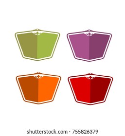 set colorful emblem or plank name