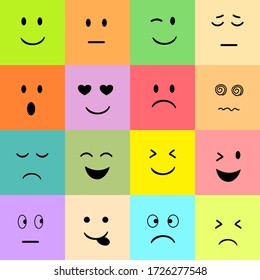 Set of colorful Emoji background.