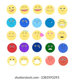 Set colorful emoji expressing emotions.