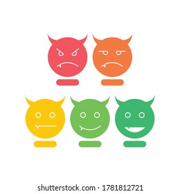 Set of the colorful emoticons design. vector illustration