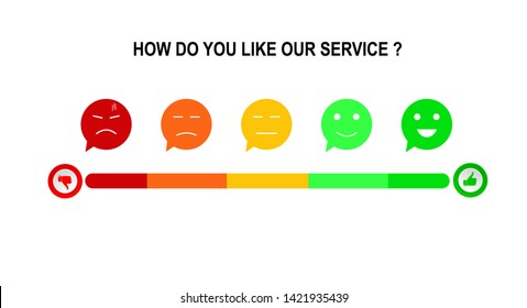 Set of the colorful emoticons with different mood from angry to happy.
