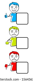 Set of the colorful emoticons vector illustration