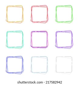 Set of colorful empty icons for web with abstract stroke.