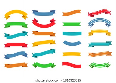 Set of Colorful Empty Ribbons And Banners