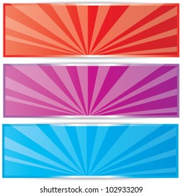 Set of colorful empty vector banners