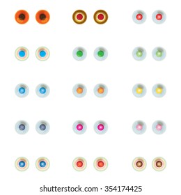 Set of colorful eye balls. Isolated on white