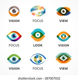 Set of colorful eye icons 