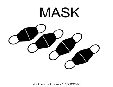 A set of colorful fabric face mask .Protect you from viruses, bacteria, illnesses and allergies.Isolated on white background.