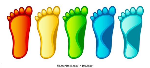 Set colorful feet