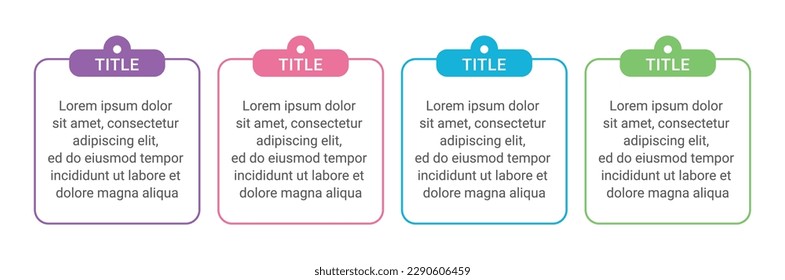 Set of colorful file shaped border frame design templates.