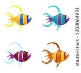 set of colorful fish vector