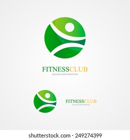 Set of colorful fitness  logo