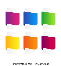 Set of colorful flag ribbons banner.