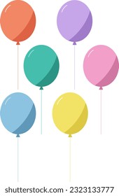 Juego de globos vectoriales coloridos de estilo plano