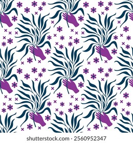A set of colorful flower patterns