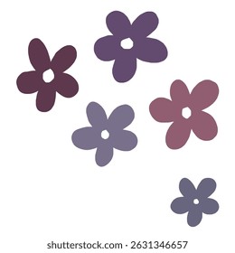 set of colorful flower petals hand drawing illustration