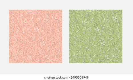 Conjunto de patrones de flores de colores