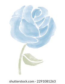 Set of colorful flowers roses, vector floral illustration in watercolor style for your design
