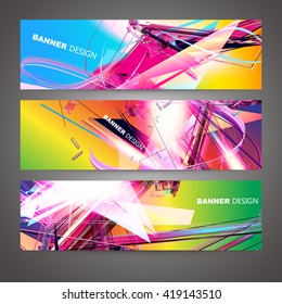 Set of Colorful Flyer, Brochure Design Templates.