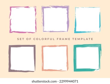 set of colorful frame template