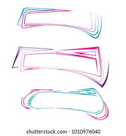 set of colorful frames bubble speech quote box template illustration