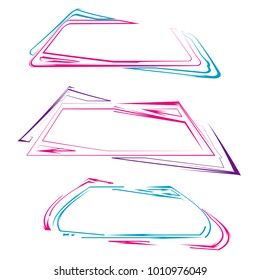 set of colorful frames bubble speech quote box template illustration