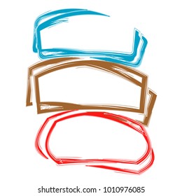 set of colorful frames bubble speech quote box template illustration