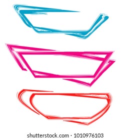 set of colorful frames bubble speech quote box template illustration