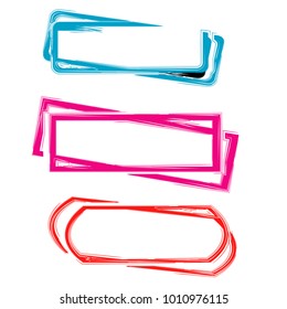 set of colorful frames bubble speech quote box template illustration