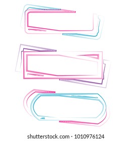 set of colorful frames bubble speech quote box template illustration