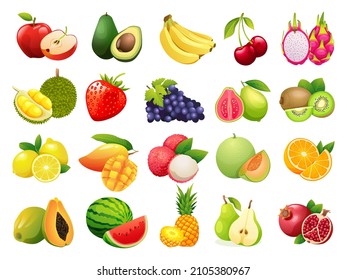 Ilustración de coloridos frutos