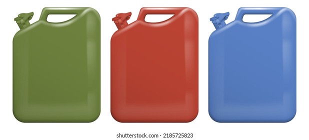 Set of colorful fuel canister. Vector illustration. Eps 10.