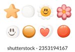 Set of colorful funky beads for bracelet from bright plastic vector illustration isolated on white background